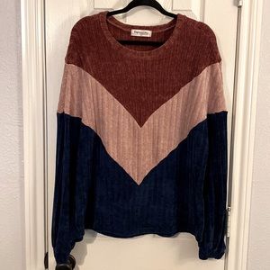 Chenille Color Block Sweater